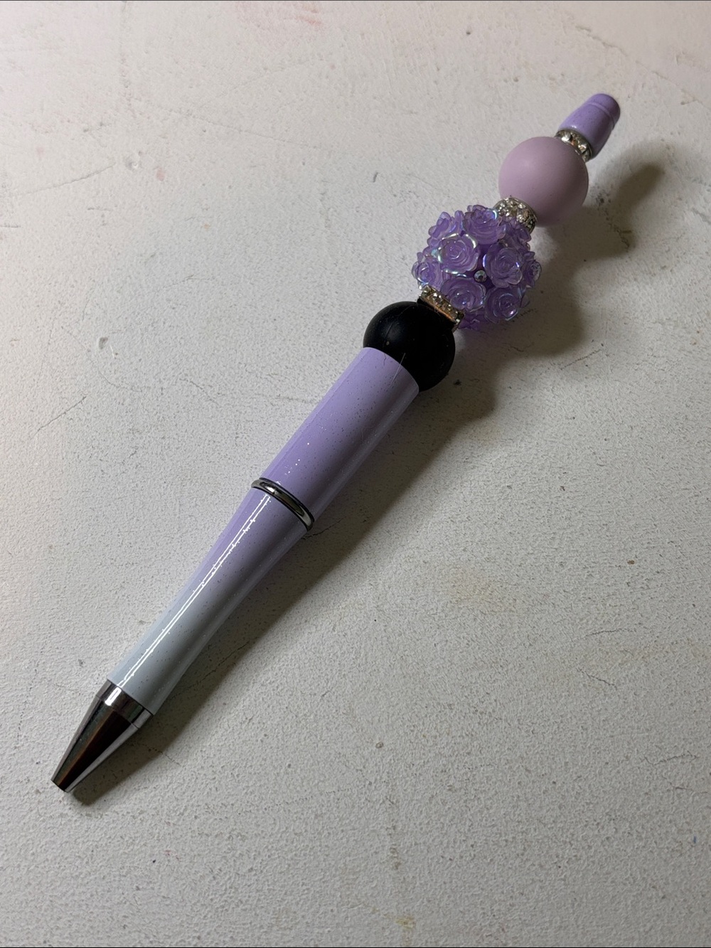 Lavender Decorative Beaded Ballpoint Pen